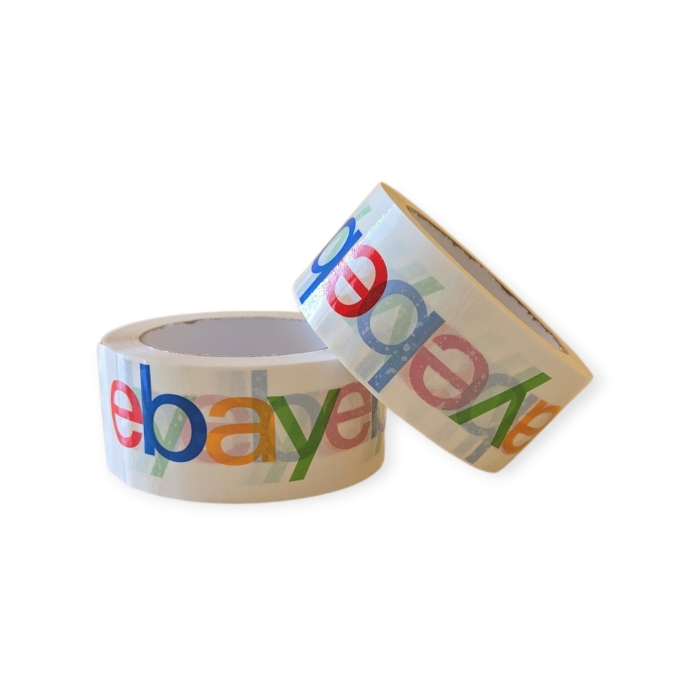 2-ROLLS of eBay Branded Packaging Shipping Tape with Color Logo 75Yds x 2 in.